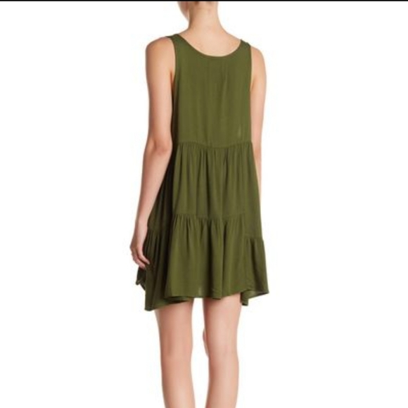 One Teaspoon Synthetic Dinky Teired Tank Dress In Military Green - Picture 14 of 16